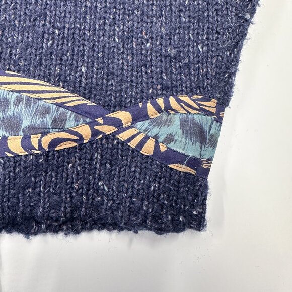 Vtg Koos Of Course Silk Cardigan 2XL Oversized Blue Wearable Art to Wear Jacket - Picture 12 of 12